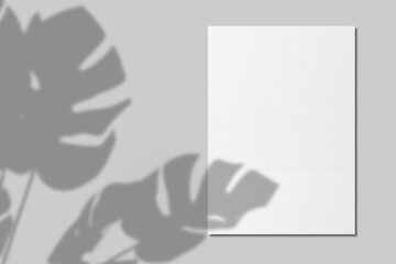 Realistic blank A4 flyer brochure for mockup. Paper or poster illustration. 3D Render.