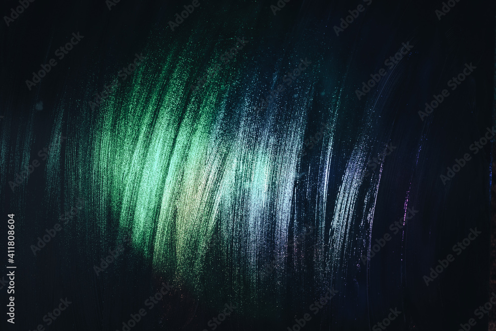 Poster beautiful abstract surreal brush smear green light pastel dark magic. background pattern for design.