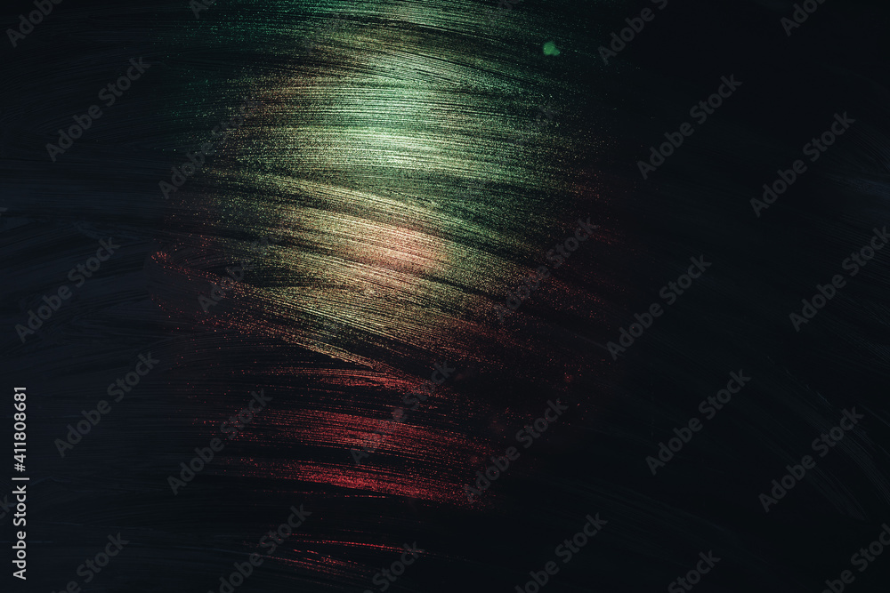 Poster beautiful abstract surreal brush smear green light pastel dark magic. background pattern for design.
