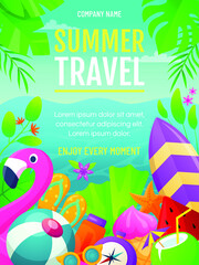 Summer beach party poster. Vector illustration