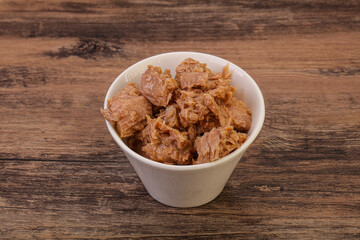 Canned tuna fillet for salad