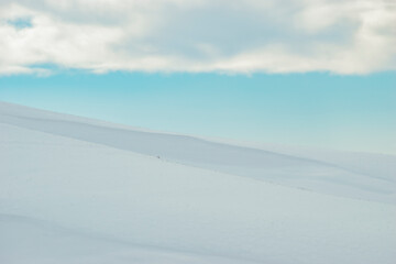 snow covered mountains in winter