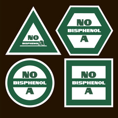 No bisphenol a.Sign set.
A set of signs of different geometry with text content, monochrome, flat. - 411812691