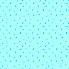 Vector group of blue feather on blue background. Easy editable layered vector illustration. 