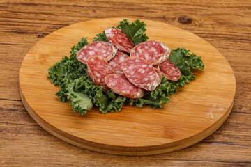 Iberian pork Fuet sausage slices