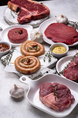 Assortment of various types of meat