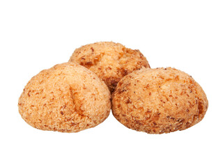 Coconut cookie organic isolated on the white background