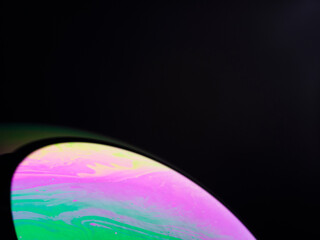 Rainbow colors created by soap, bubble,wall art, colors mixsigne from oil makes can use background,Fancy Dream Cloud of oil mixed.