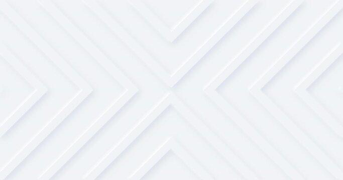 4k abstract light white X shaped with soft shadow. 3d clean minimal animation art background. Basic seamless looping animated cover. Universal elegant minimal BG pattern. Geometric blank neumorphism