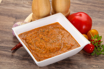 Famous Spanish gazpacho tomato soup