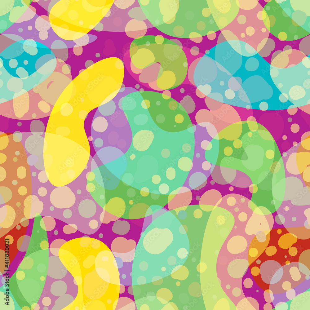 Poster abstract seamless repeating pattern of colored spots of different sizes