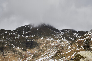 snow covered mountains in winter