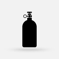 Gas cylinder vector tank. Lpg propane bottle icon container. Oxygen gas cylinder canister fuel storage. Simple modern icon design illustration.