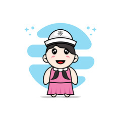 Obraz na płótnie Canvas Cute girl character wearing sailor costume.