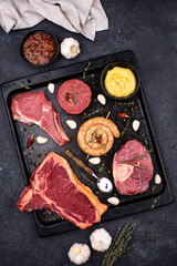 Assortment of various types of meat