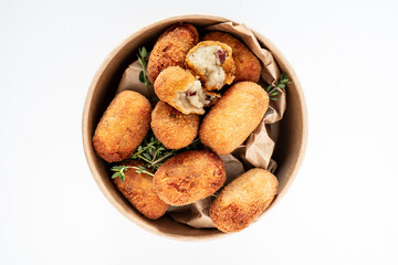 Homemade croquettes in Andalusian restaurant