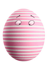 Large picture of an isolated easter egg with a stripes pattern.
