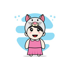 Cute girl character wearing mouses costume.