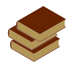 Books 3d isometric vector illustration isolated on white, can be used as an icon or logo.
