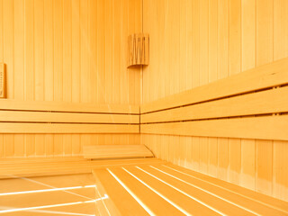 wooden sauna interior wood-fired sauna with LED lighting