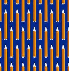 Pencils seamless vector wallpaper, different pencils endless pattern background.