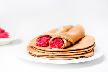 Blinis (crepes with red caviar typical of the Russian carnival)