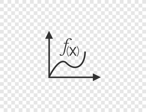 Math function, graph icon. Vector illustration. Flat design.