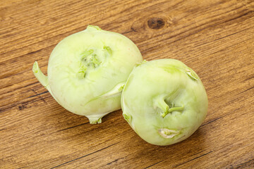 Vegan cuisine - raw kohlrabi cabbage