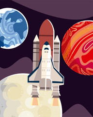 space exploration rocket exploring planets and moon