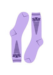 Women's socks or knee-highs with a kitten pattern.