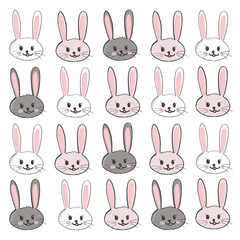 Cute Easter bunny rabbits easter pattern. Happy Easter background, advertisement, fabric design seamless pattern vector illustration