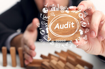 Business, Technology, Internet and network concept. Audit business and finance concept.