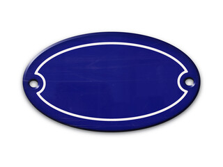 Blue blank 3D plastic plate on white