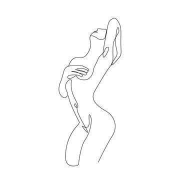 recommend clip art: Trendy Line Art Woman Body. Minimalistic Black Lines Drawing. Female Figure Continuous One Line Abstract Drawing. Modern Scandinavian Design. Naked Body Art. Vector Illustration.