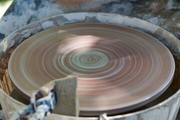  Nature art from clay on pottery wheel