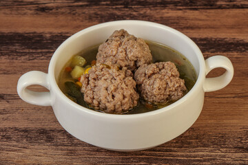 Soup with vegetables and meat balls