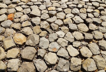 Large stones of a causeway
