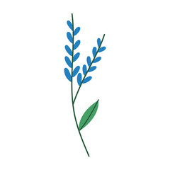 Fototapeta na wymiar blue petals flowers in branch icon