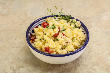 Vegetarian uisine - couscous with vegetables