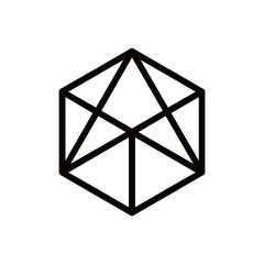 Polygonal star, geometric shapes, modern stylish logo. line art design vector template