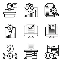 Business and Finance Linear Icons Pack