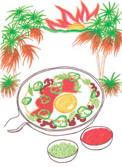 Mexican style fried egg with jalapenos