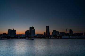 Naklejka premium 大桟橋からの横浜夜景