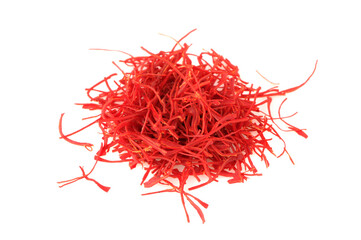 Naklejka premium Pile of Saffron Threads Isolated on White Background