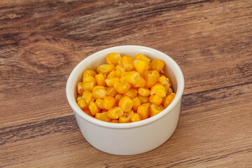 Sweet corn seeds in the bowl