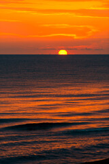 Beautiful red sunset on the sea landscape