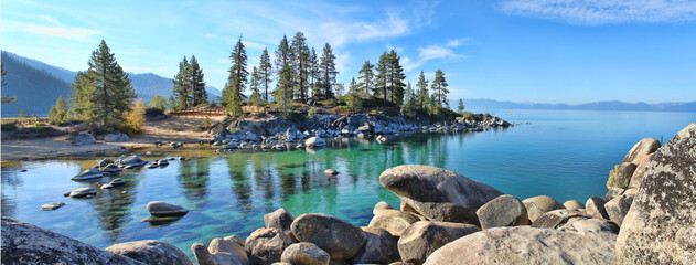 Beautiful clear water at Sand Harbor Lake Tahoe 