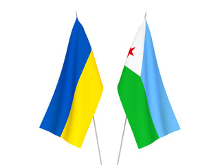 Ukraine and Republic of Djibouti flags