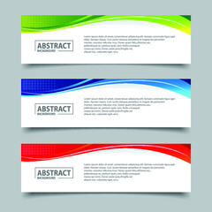 Banner Template Design with various color 