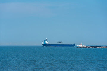 The World shipping route Elbe by Cuxhaven